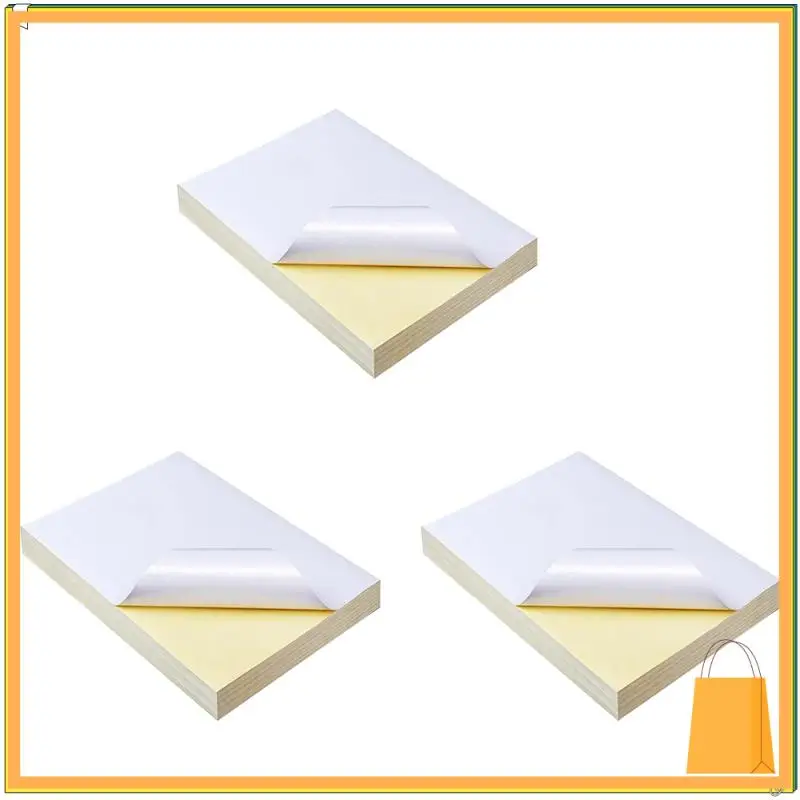 L53A-150 시트 A4 흰색 자체 접착 방수 스티커 라벨 Lazer 잉크젯 프린터 복사기 용 광택 표면 용지