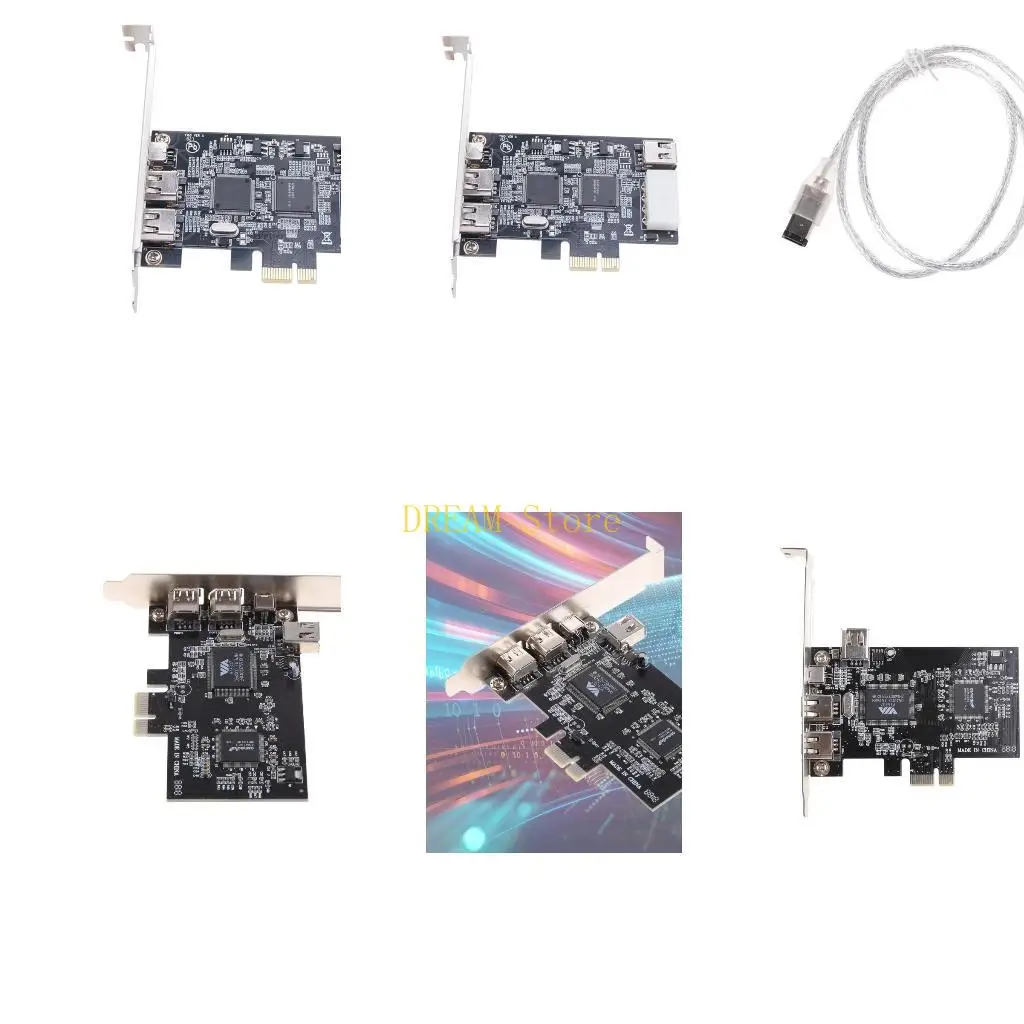 PCIe 3x1394A Firewire PCI for Express to IEEE 1394 Adapter Controller 3x1394A /+ Best Sale