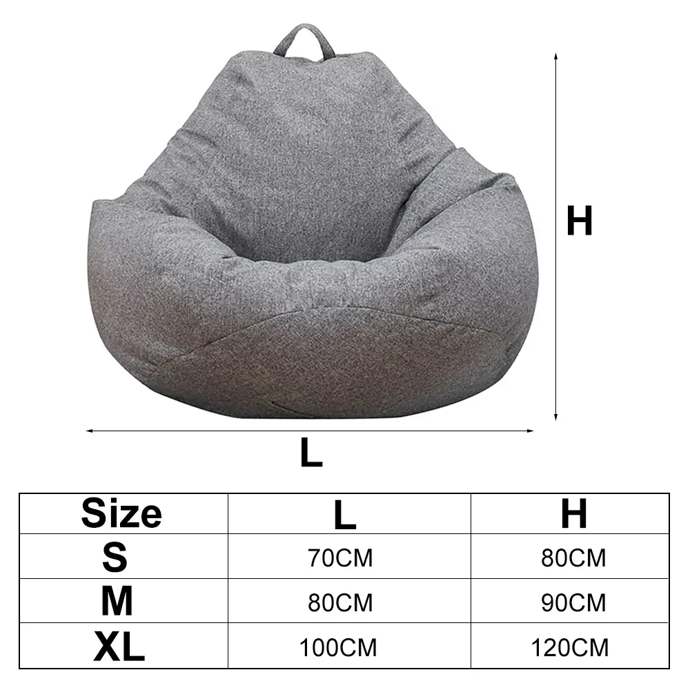 Lazy Sofas Cover Large Bean Bag Cover Without Filler Adults Couch Living Room Bedroom Home Tatami Lounger Comfortable Seat Cover