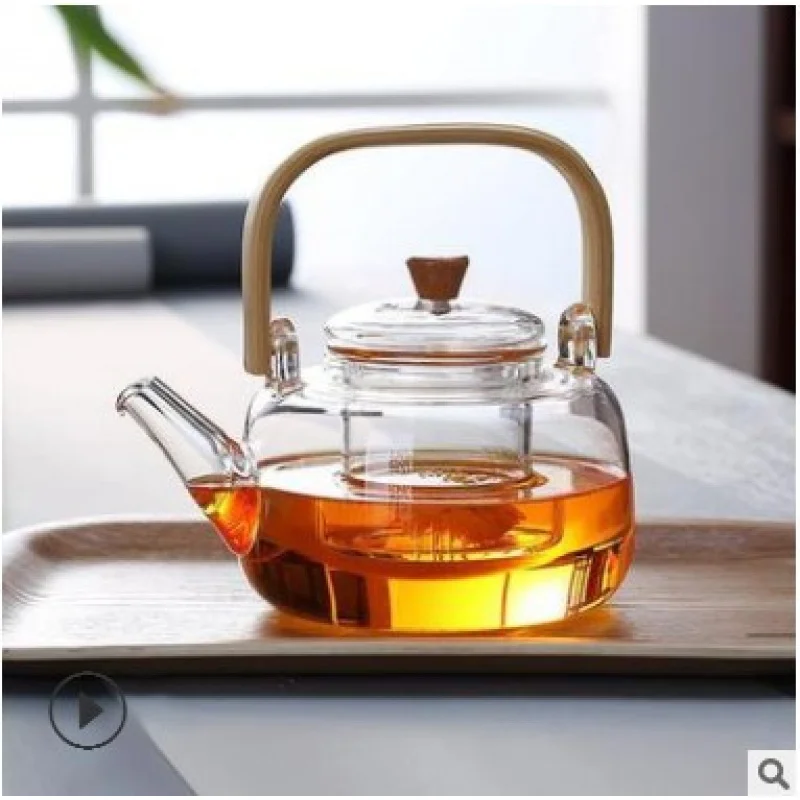 Glass Portable Tea Pot Thickened Lifting Handle Boiling Tea Brewing Pot Electric Ceramic Water Boiling Kettle Glass scented teap