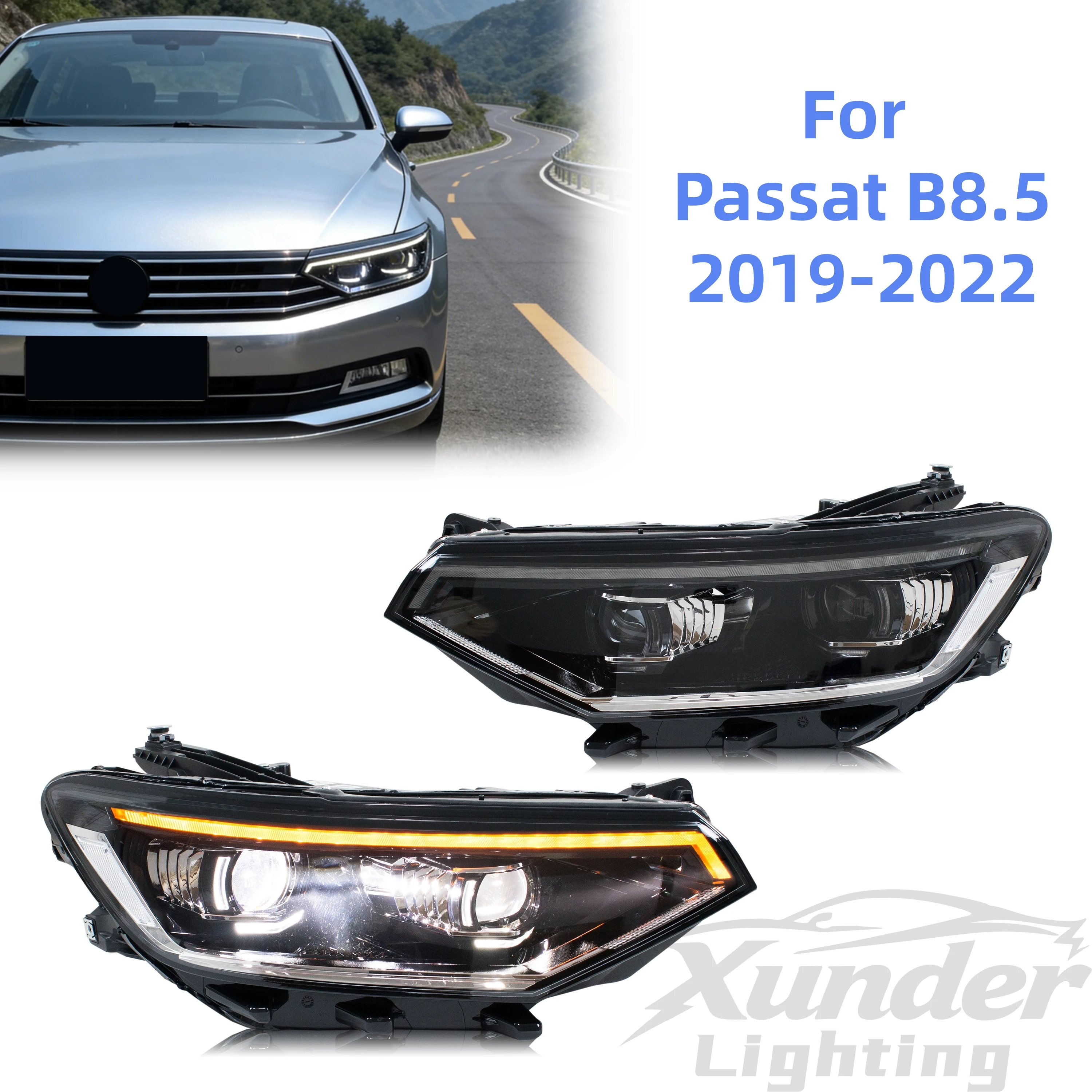 Voll-LED-Scheinwerfer für Volkswagen VW Passat B8.5 B8 2014-2022 Limousine Canbus Projektor-Lampen-Set [Nicht für Kombi geeignet]