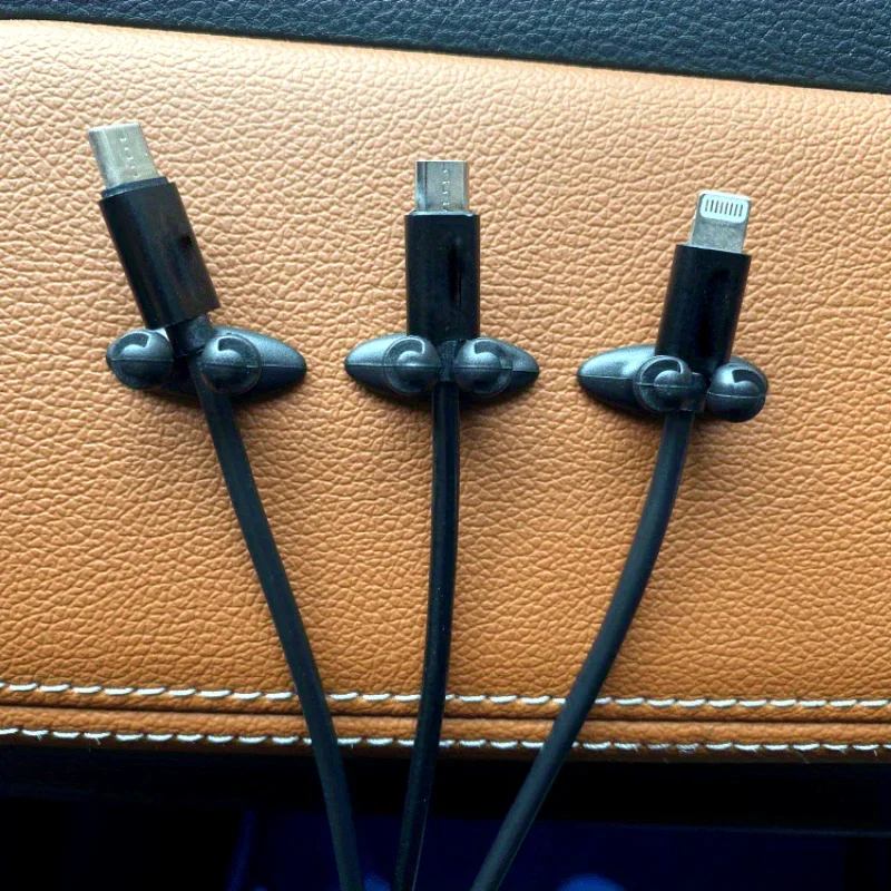 4pcs Car dashboard hook clamp, car interior accessories, headphones, phone charger, cable manager