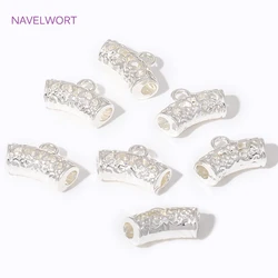 18K Gold Plated/Silver Curved Tube Spacer Beads Bails For Pendant,Brass Metal Bail Beads Connector DIY Jewelry Making Findings