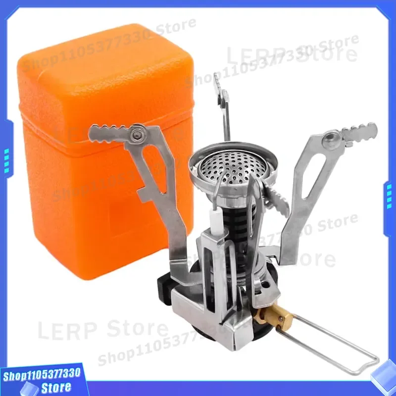 Baiyuheng Mini Portable Camping Gas Stove Windproof Propane Burner Outdoor Folding Cooker Kit for Hiking Picnic Travel