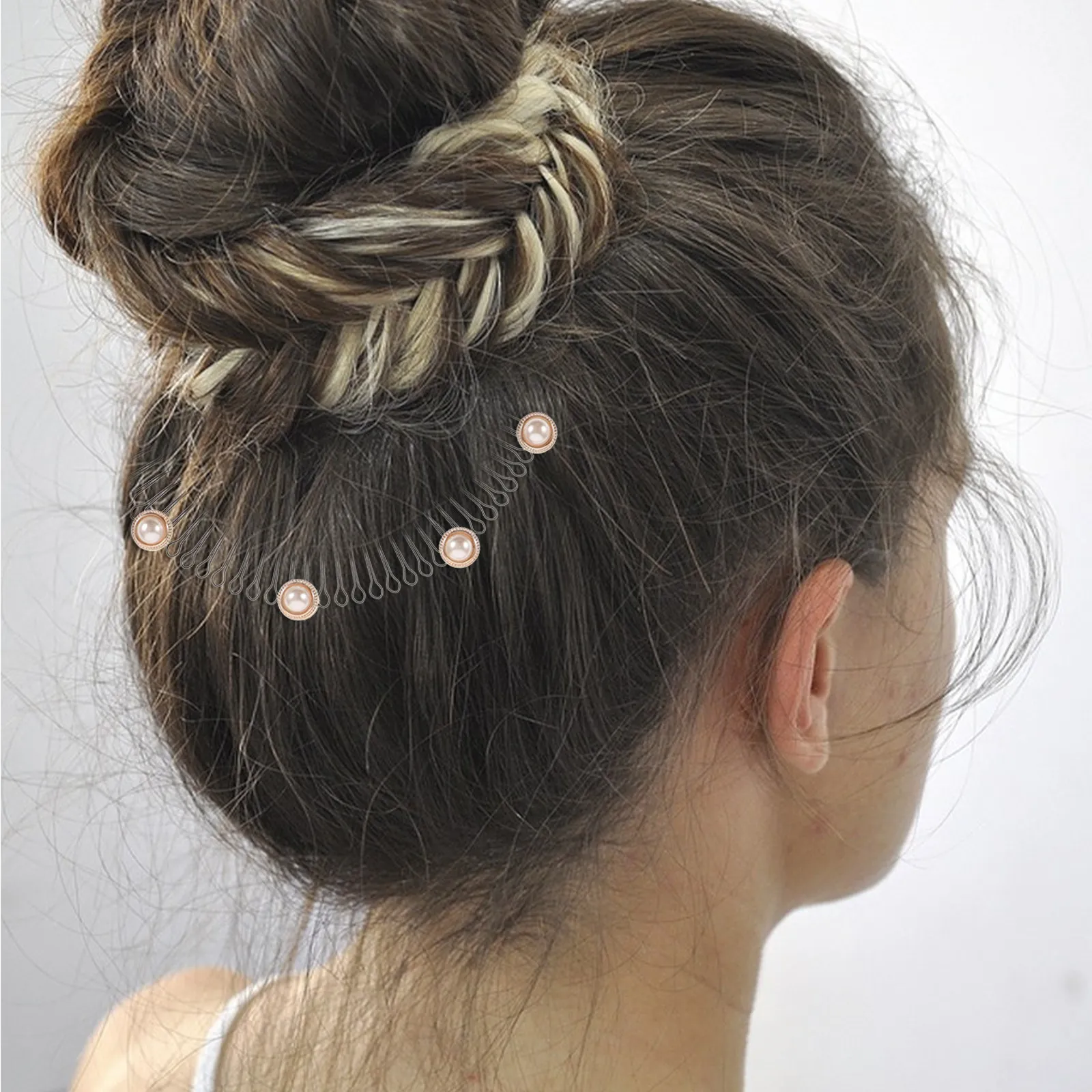 4Pcs Invisible Hair Comb Holder U Shape Finishing Fixer Stretchable Hair Pin for Smooth Updo Ponytail Invisible Styling