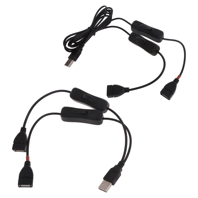 USB Extension Cable Cord with Individual on off Switches One Port Support Data Transfer for U-Disks, Keyboards, Mice