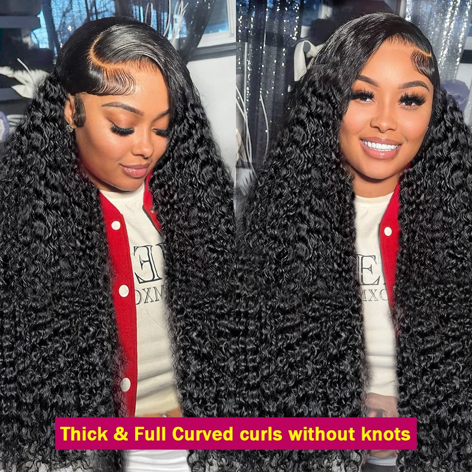 Links 40 Inch Deep Wave 13x4 Lace Front Wigs For Black Women Transparent 250 Density Water Culry Hd Lace Frontal Wig Human Hair