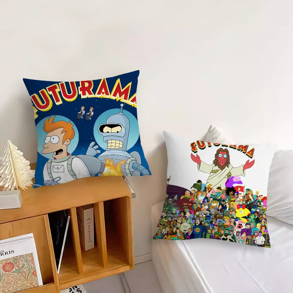 Cartoon F-Futuramas Funny Pillow Case Living Room Headboard Bedroom Office Cushion Cushion Sofa Nap Time