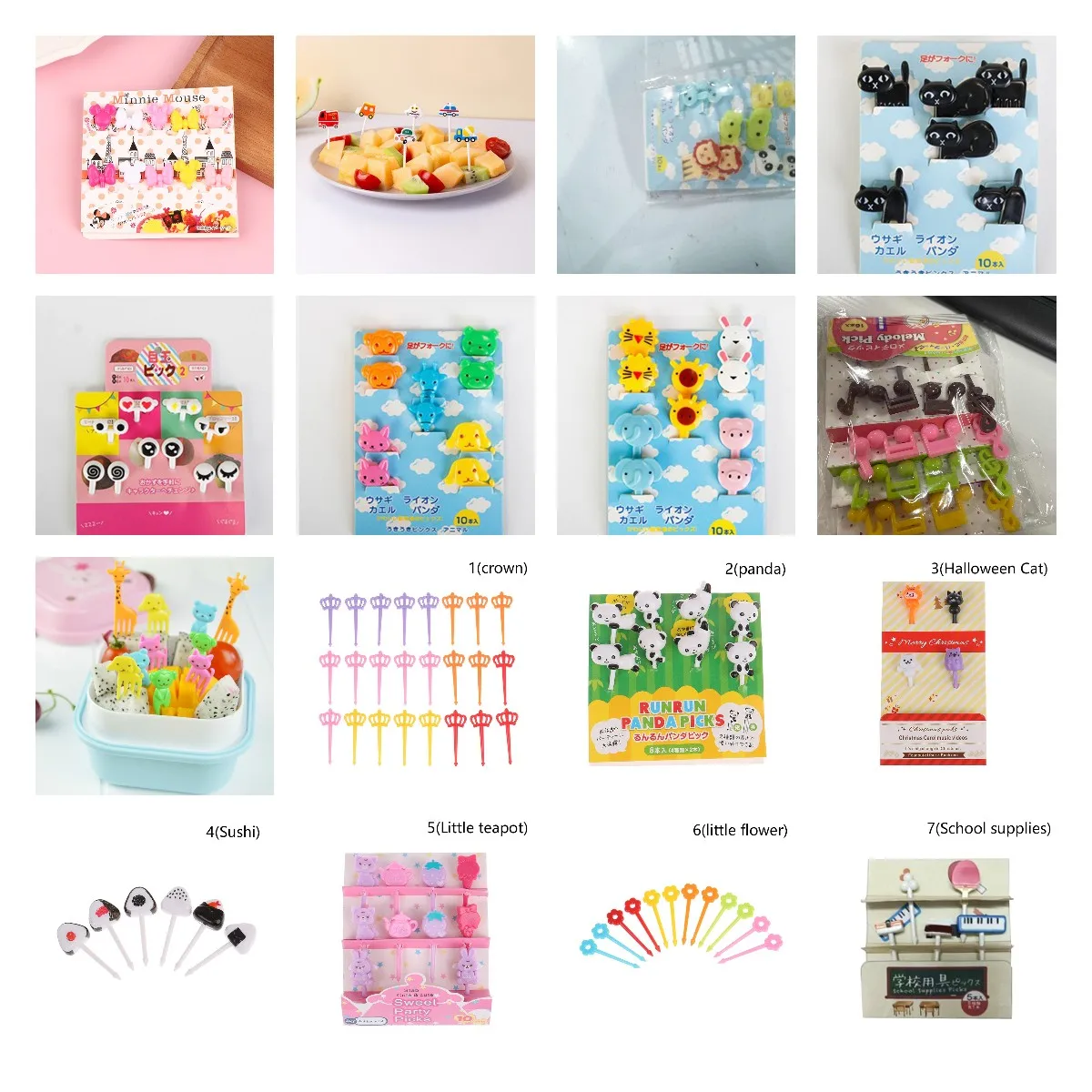 1 Набор автомобильные вилки для фруктов, мини-Мультяшные Детские снэки, пирожные, десерты, зубочистки, бэнто, обеды, ранние украшения