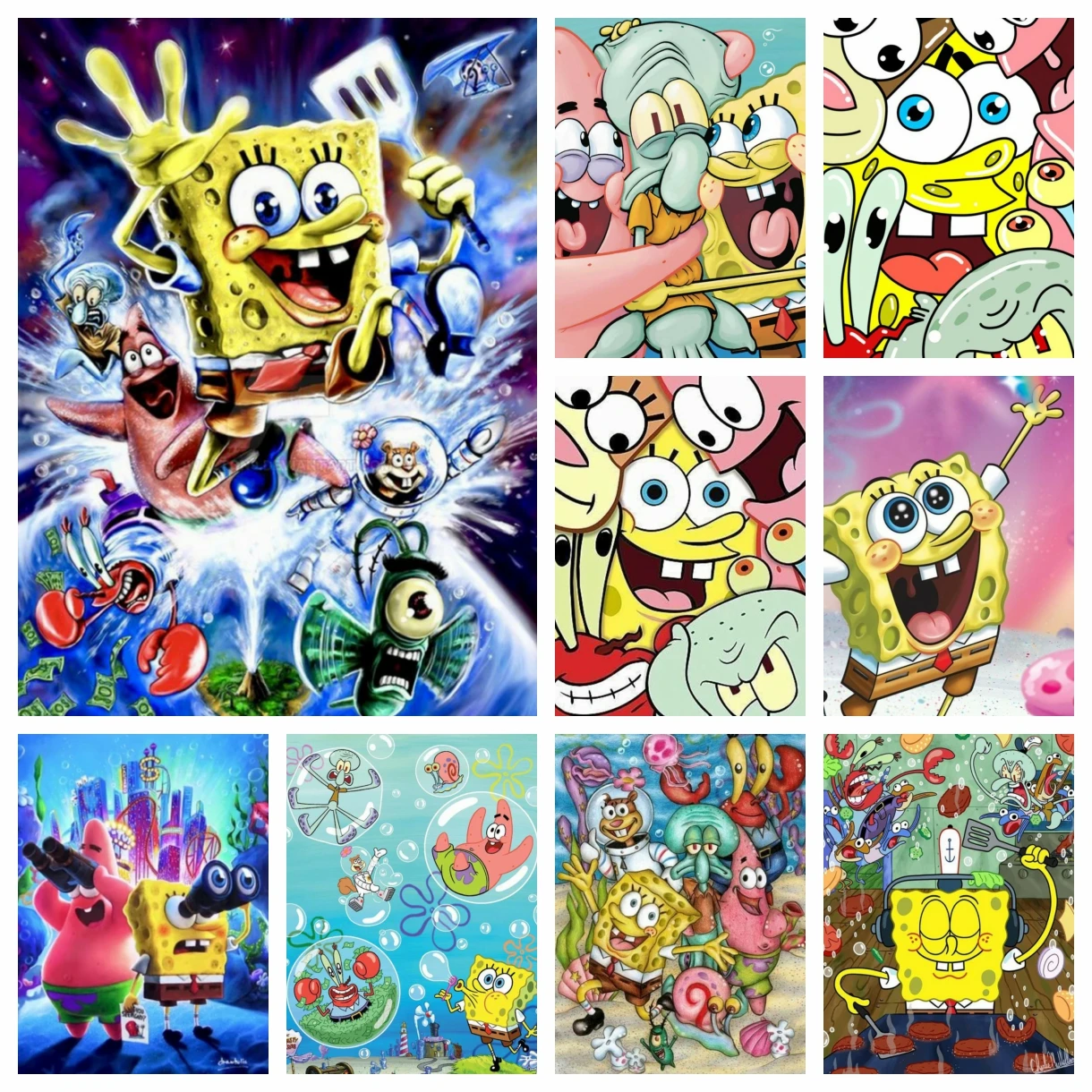 DIY Diamant Malerei Handwerk Kit Niedliche SpongeBob Strass Schwammkopf Kreuz Gestickte Diamant Mosaik Home Decor Kinder Geschenk