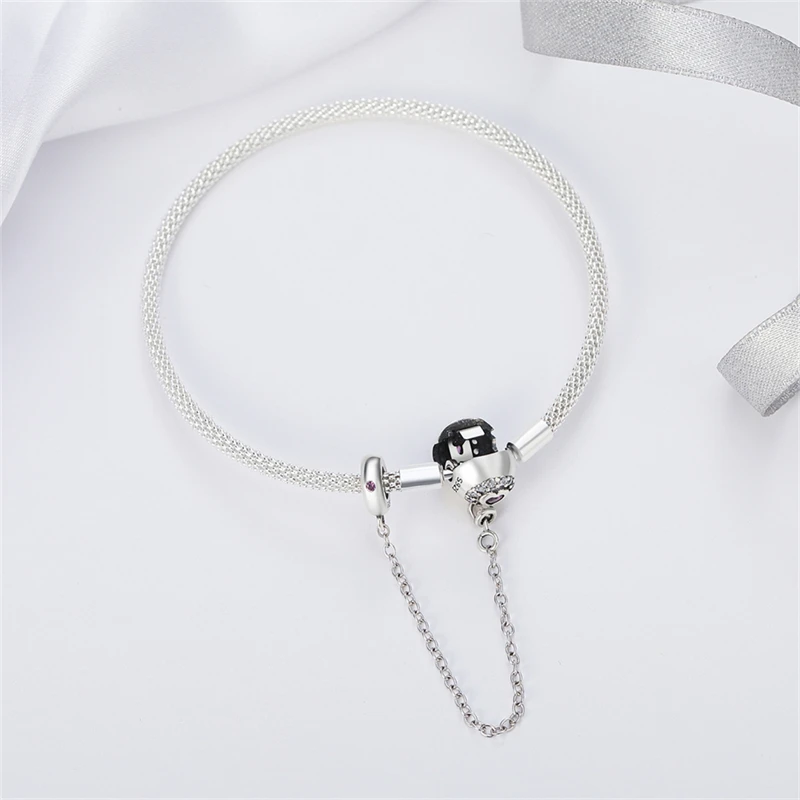 925 sterling Silver Bracelet Sparkling ballpoint Heart Bracelet Stitch Fit original Bracelet silver charm bead women jewelry