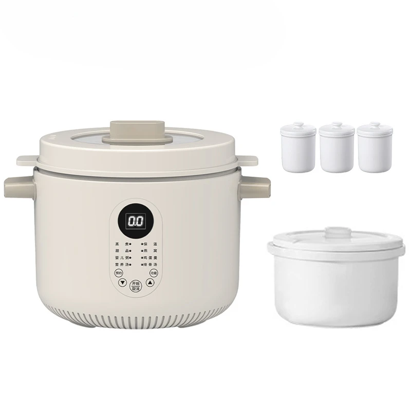#   L elétrica inteligente fogão lento pote de cerâmica multifuncional birdhouse mingau sopa ensopado suplemento do bebê cozinhar aquecedor alimentos a vapor