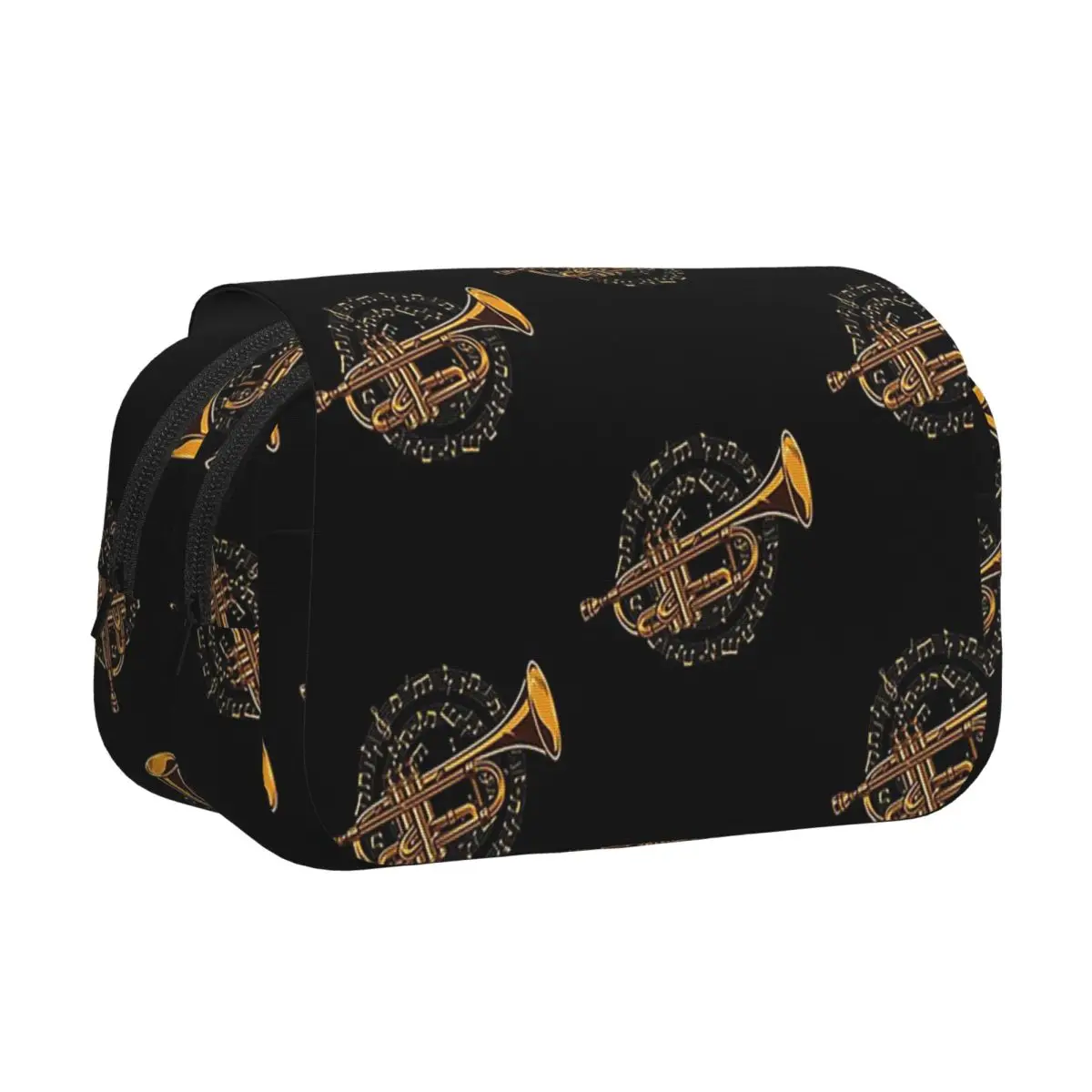 Trumpet Trumpeter Sheet Music Trumpet Player Musician Pencil Case Pencil Pouch Hard Shell Leather Pen Box Pencil Bag for Gifts