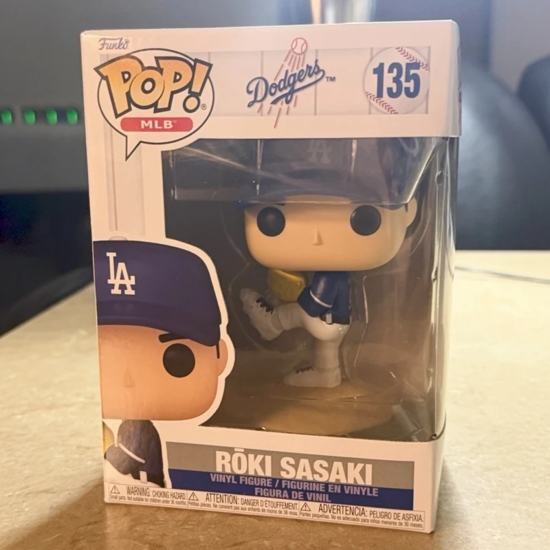MLB Dodgers Roki Sasaki #135 Funko Pop! Original Vinyl Figure - Baseball Star Collectible Model Desktop Decor Toys Gift for Fans
