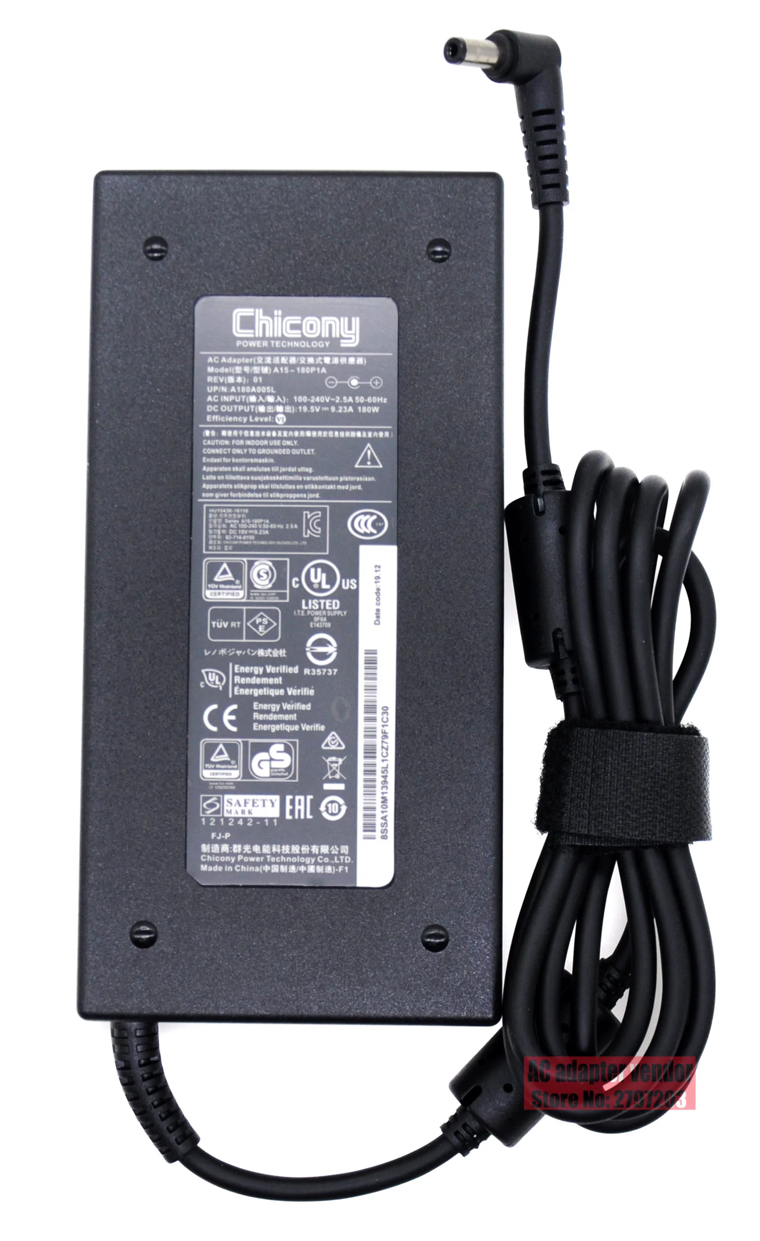 Genuine A17-180P4A 19.5V 9.23A 180W ac Chicony power Adapter A15-180P1A For CLEVO P950HR N850HP6 MSI GS63VR GS43VR WS63VR GE72VR