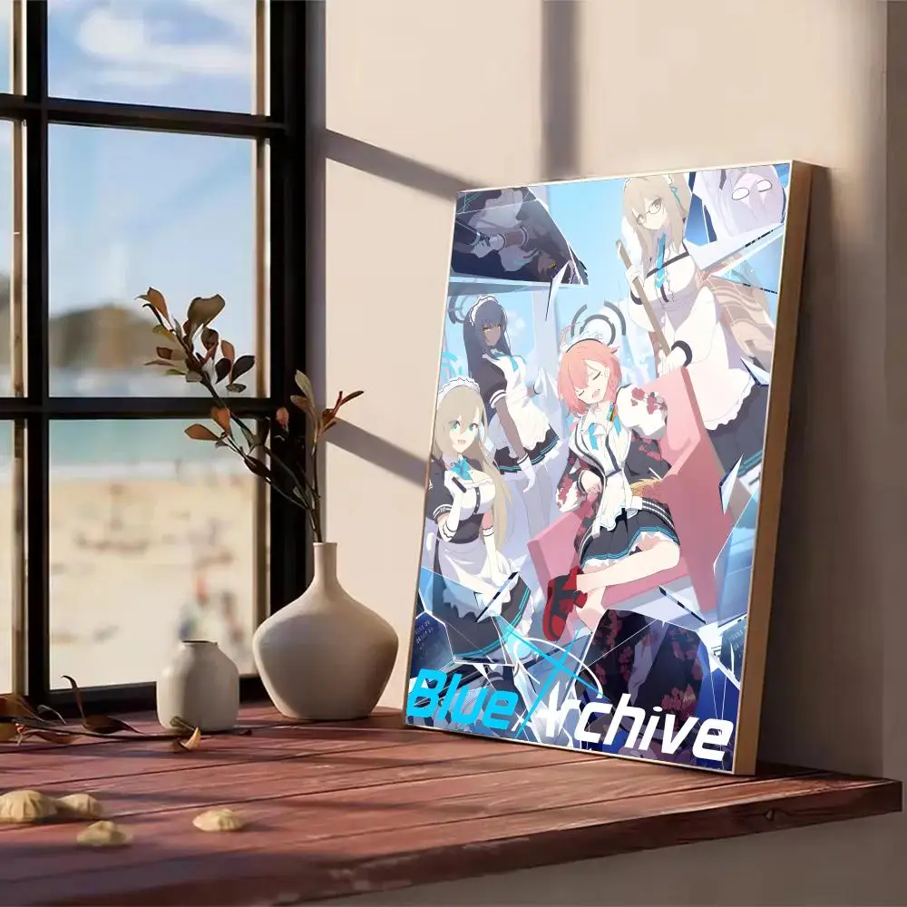 Jogo de vídeo b-azul arquivo pintura caligrafia hd impressão vinco livre mural arte fotos para sala de estar decoração de parede de casa lona