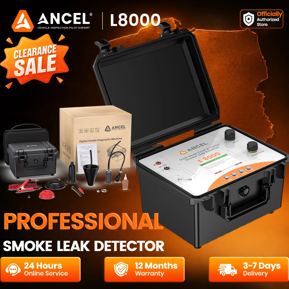 Détecteur de fuite de fumée professionnel ANCEL L8000, machine à fumée numérique automobile EVAP, double mode, pompe à air intégrée, testeur de fuite de diagnostic