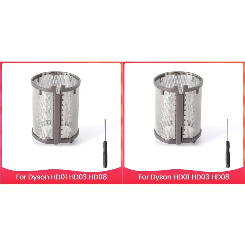 

【ESSENTIALS】2 внутренних сетчатых фильтра для фенов Dyson Supersonic моделей HD01, HD03, HD08, металлическая встроенная сетчатая крышка-фильтр.