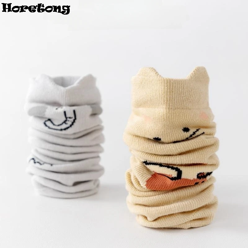 2024 Autumn New Baby Long Socks Newborn Toddler Soft Elastic Cartoon Sock Cotton Boy Girl Cute Knee High Boneless For 0-3 Years