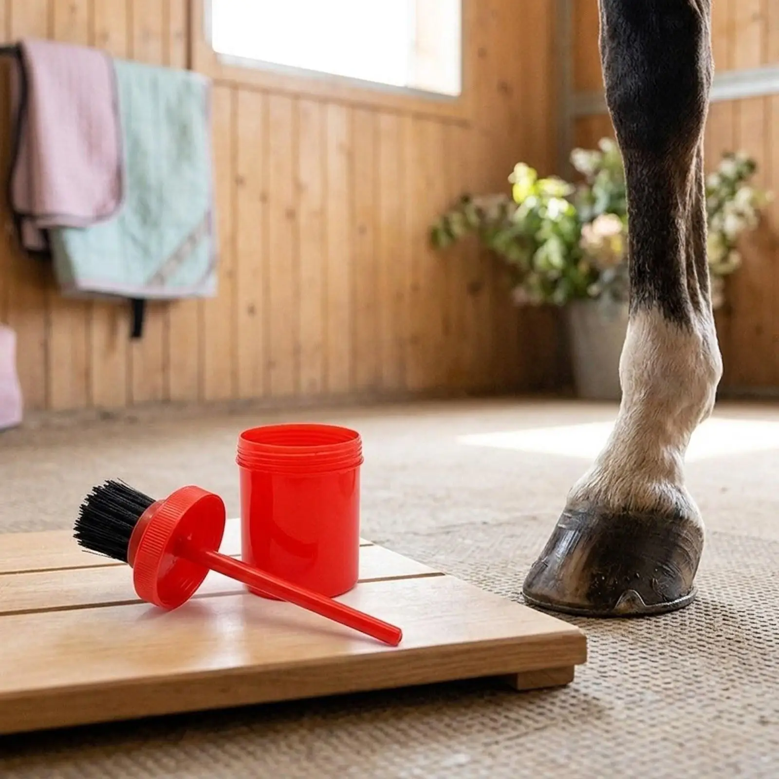 3Pcs Hoof Oil Brush for Horse with Cap Easy to Use Lightweight Multiuse Practical Portable Grooming Cleaning Tool