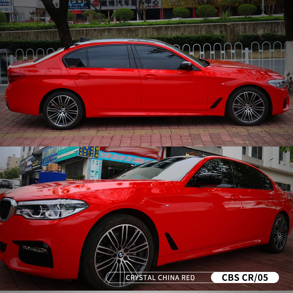 2025 filme de carro de alta qualidade pet gloss china vermelho adesivos de vinil ar livre bolhas envoltório filme de vinil reparação de calor rolo de envoltório de vinil de carro