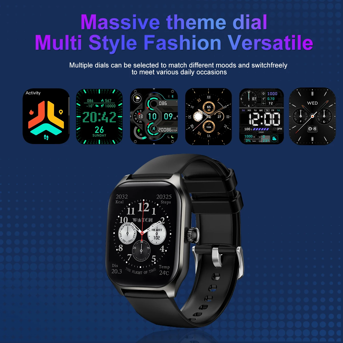 2025 Novo relógio inteligente, relógio esportivo de 2.01 polegadas, à prova d'água IP67, mais de 110 modos esportivos, rastreador de atividades fitness, relógio ultrafino