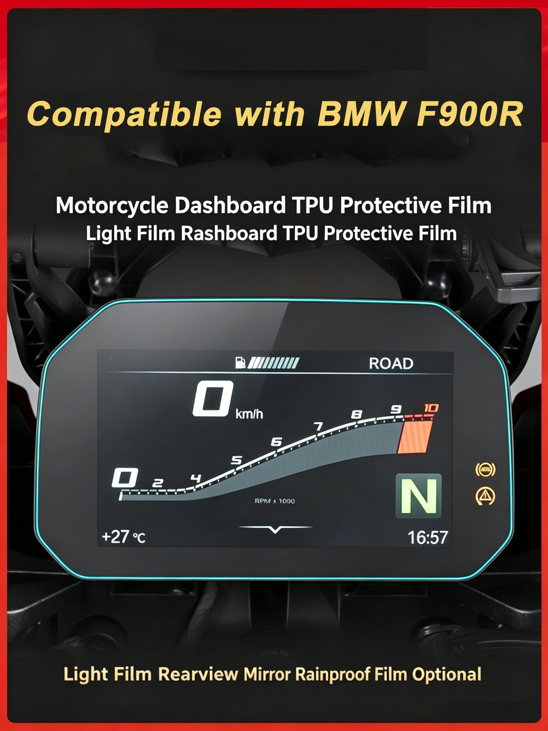 Compatible with BMW F900R Instrument Cluster Screen Cover Sun-Protection Wear-Resistant Dashboard Film