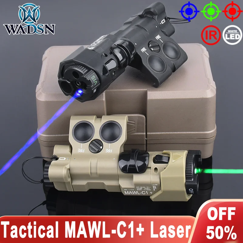 

WADSN Tactical MAWL-C1+ Red Laser Green Blue IR Dot Aiming IR Fill Light White Strobe Light Hunting Weapon Airsoft Accessories