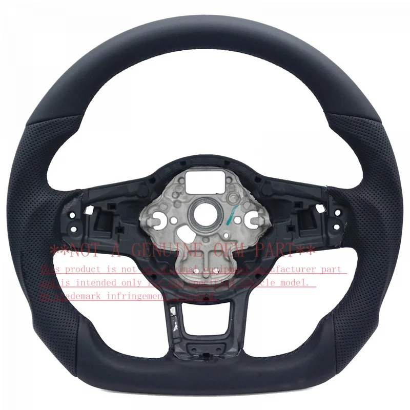 For Volkswagen Steering Wheel Horn Cover Golf7 GTI R Line Half Perforated Black Line Sport Shaped Base Horn Shell