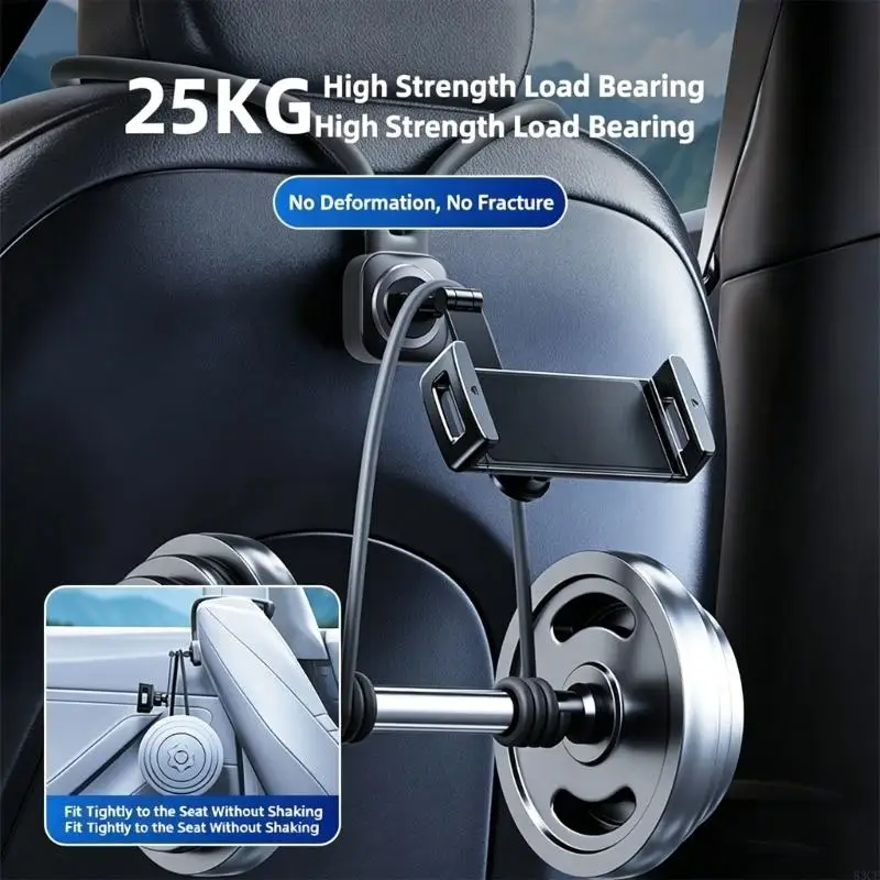 Car Tablets Holder Stand For Front Or Rear Seats Works With Various Headrest Types Rear Pad Hanging Holder 83CF