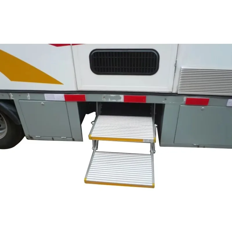 خطوة مزدوجة كهربائية قابلة للطي لسيارة فان متنقلة لوحة تشغيل جانبية قابلة للطي من سبائك الألومنيوم مع أضواء LED سعة تحميل 200 كجم