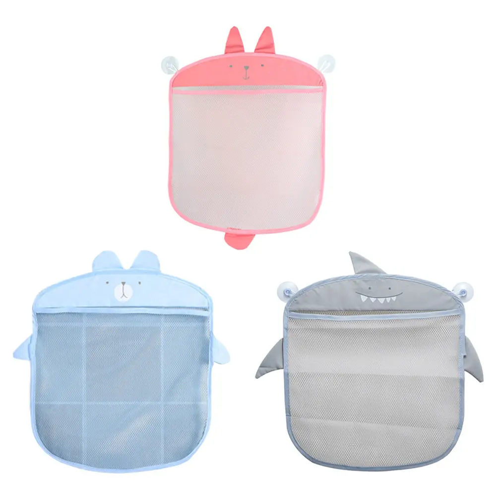 3pcs Cartoon Wall-Mounted Bath Storage Bags – Mesh Hanging Organizer for Toys, Towels & Bathroom Essentials - view 6