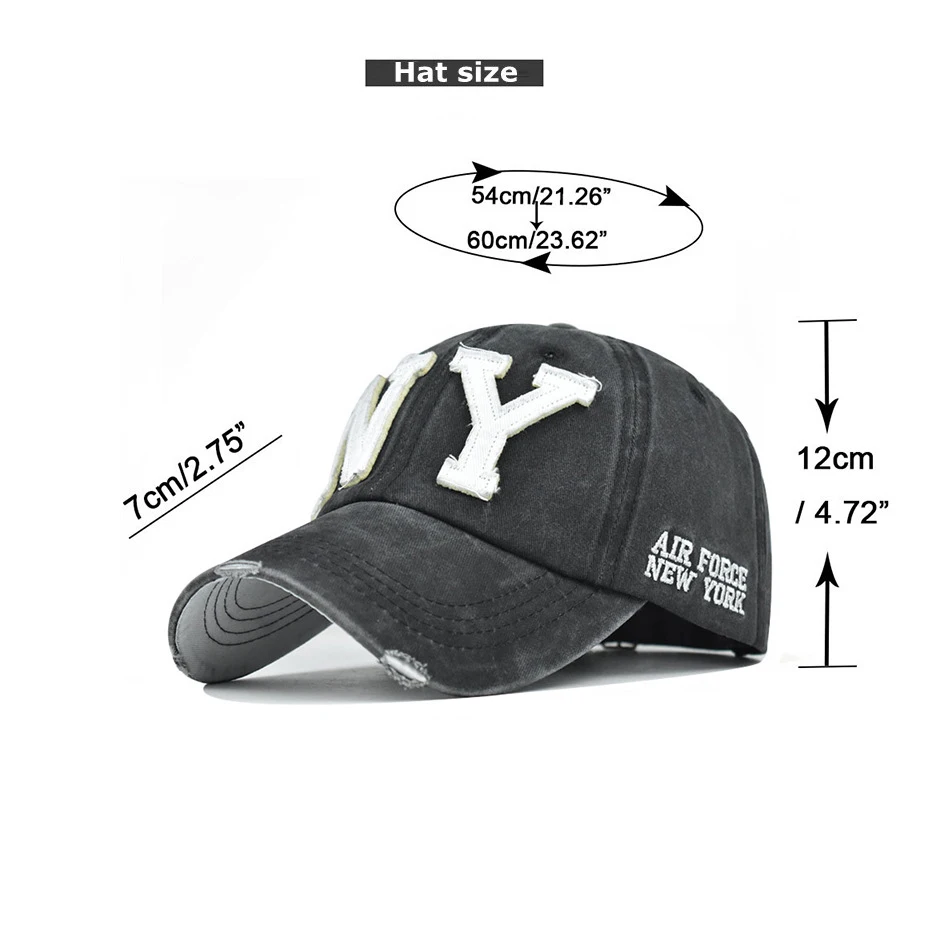 Baseball Cap Retro-style Snapback Hat Sun hat Spring Autumn baseball cap Sport cap New York letter Cap Hip Hop Fitted Cap