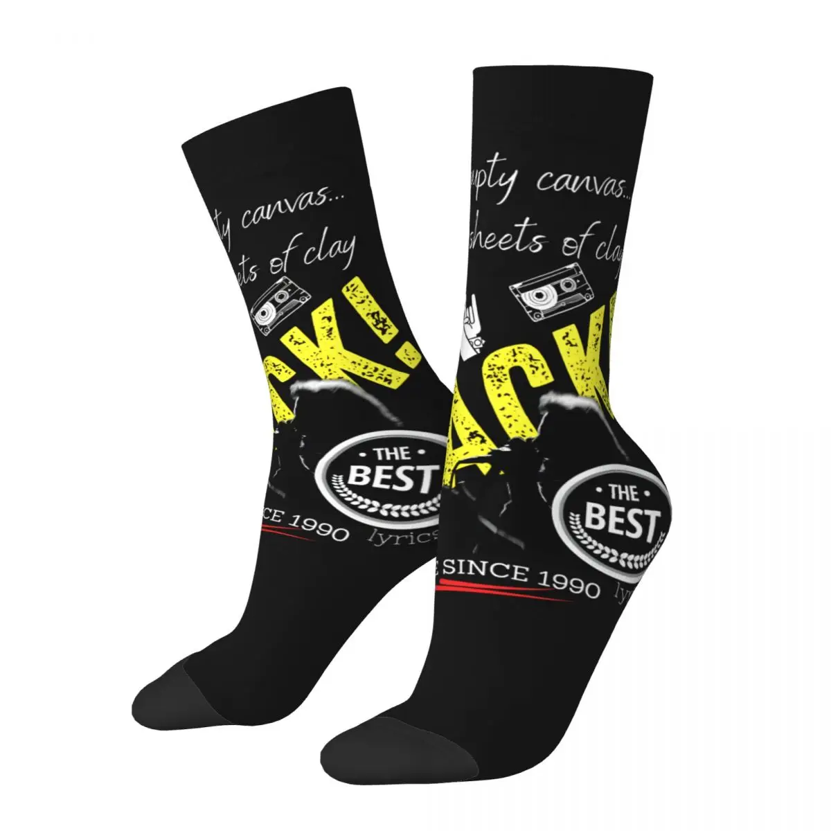 Crazy compression Ten FAN Black Grunge 90S Nostalgia Sock for Men Vintage Pearl Jam Quality Pattern Crew Sock Novelty