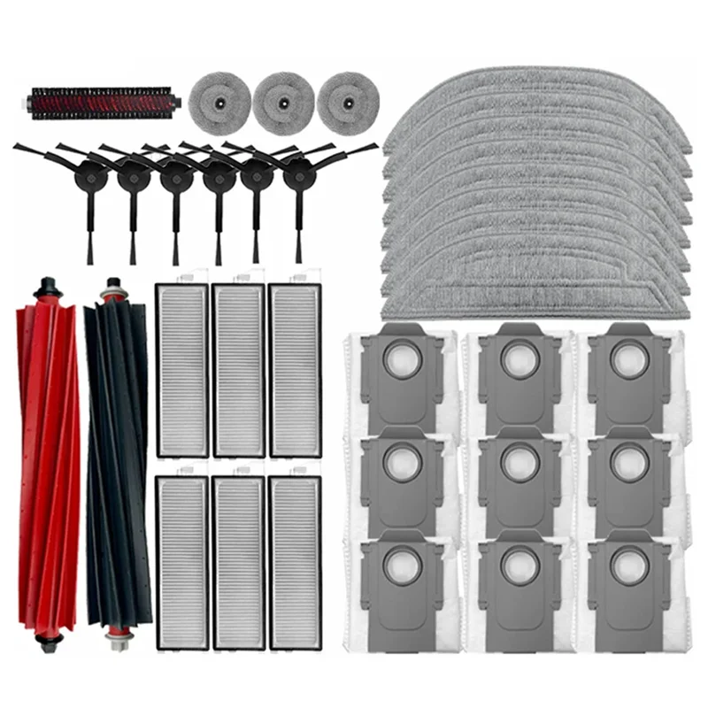 A01v-para roborock s8 maxv ultra robô aspirador de pó acessórios escovas laterais principais panos mop filtros hepa peças reposição