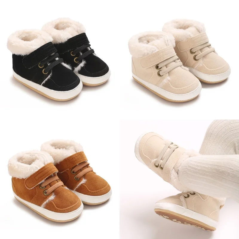 Baby Winter Boots - Soft Cotton Snow Shoes for Toddlers | Warm First Walkers 0-24M | Solid Color Design
