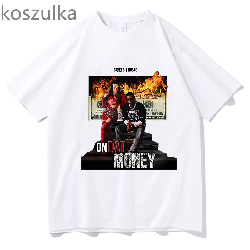 Cardi B On Dat Money TShirts  Hip Hop Rap Summer T-shirt Cotton Men T Shirt New TEE TSHIRT Womens Tops Unisex Short Sleeve Tops