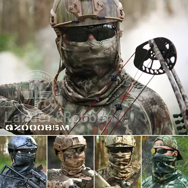 

Tactical Stretch Airsoft Military Outdoor Motorcycle Hunting Cover Paintball Quick Drying Scarf Half Face Hiking Scarves