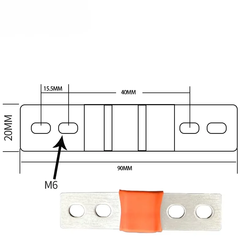 Flexible Copper Busbar 105AH 230AH 100AH 300A 200A 35MM-52MM with Isolation Battery Connector Loose Protector Electrical Systems