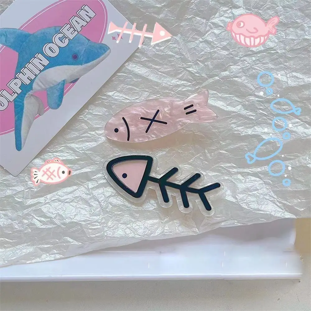 

Sweet Fish Bone Bangs Clip Acetic Acid Pink Hair Clips Barrettes Y2K Hair Clips for Women Gifts