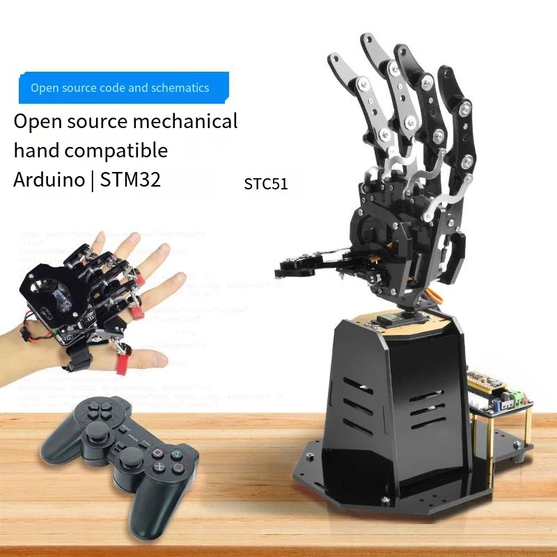STEM Kit Bionic Robot Palm Hand Manipulator For Arduino Stm32 Programmable Robot Open Source Five-Hand Educational Kit with Ps2