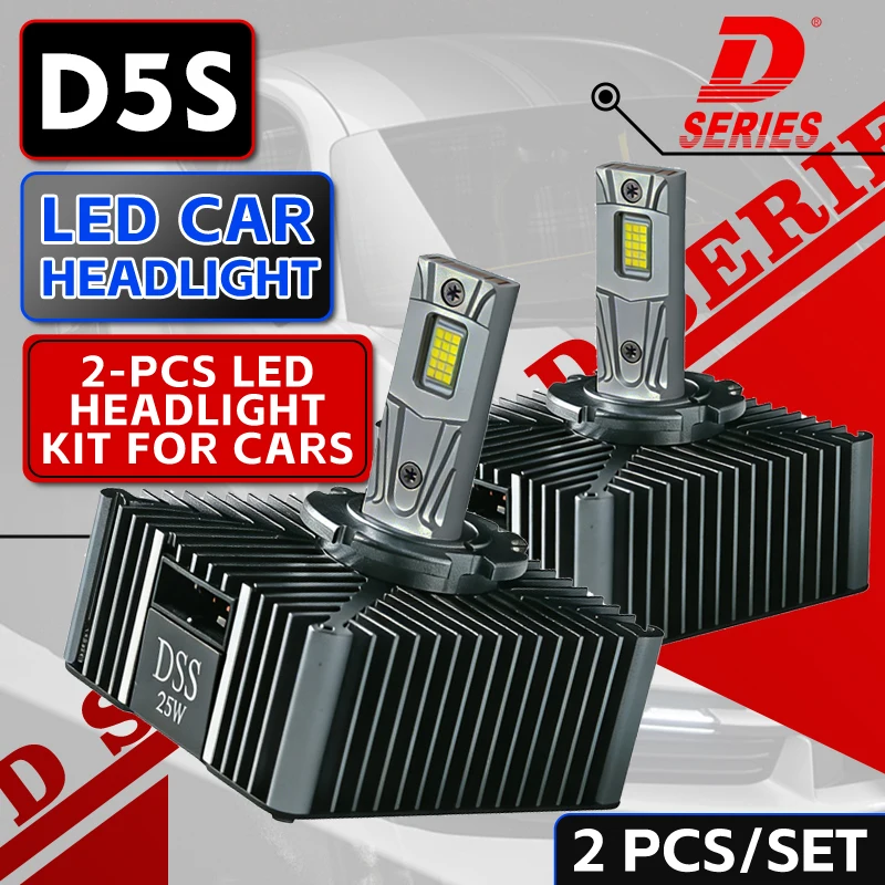 

2PCS D5S LED Headlights Led 45W Canbus 1:1 HID Bulb Canbus Super Bright Car Light Auto 6000K 12V Plug&Play Turbo LED Bulb