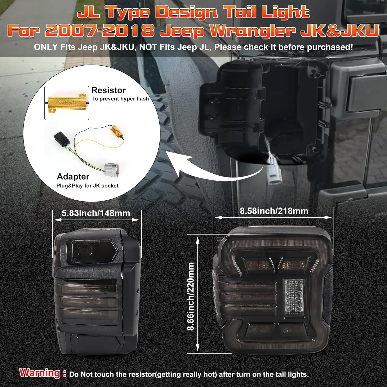 مواصفات اليورو أو المواصفات الأمريكية مصباح ليد خلفي الفرامل بدوره إشارة مصابيح ل جيب رانجلر JK 2007 -2017 #3