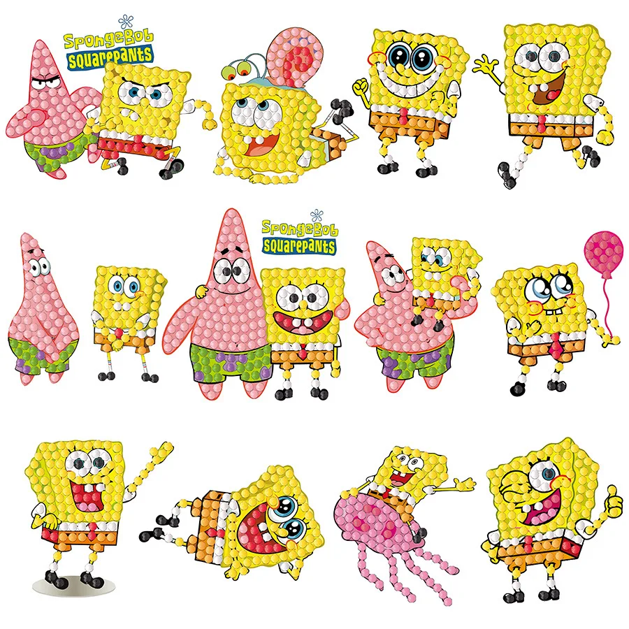 Diamond painting DIY Cartoon SpongeBob SquarePants Random Decoration Stickers Handicrafts semi-finished product Material kit