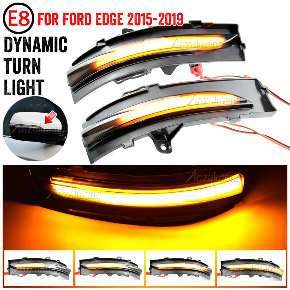 Fit For Ford EDGE 2015-2019 Car Flashing LED Dynamic Turn Signal Light Side Mirror Sequential Indicator Blinker Lamp - view 3