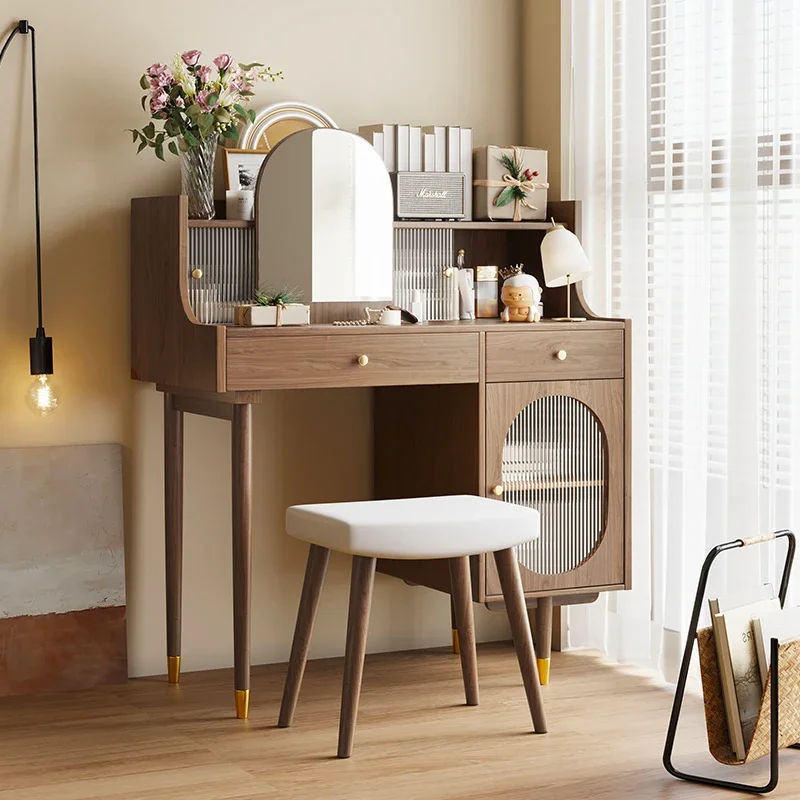 

Japanese-style dressersimple and modern small apartment with makeup mirrormakeup stool storage cabinet integrated