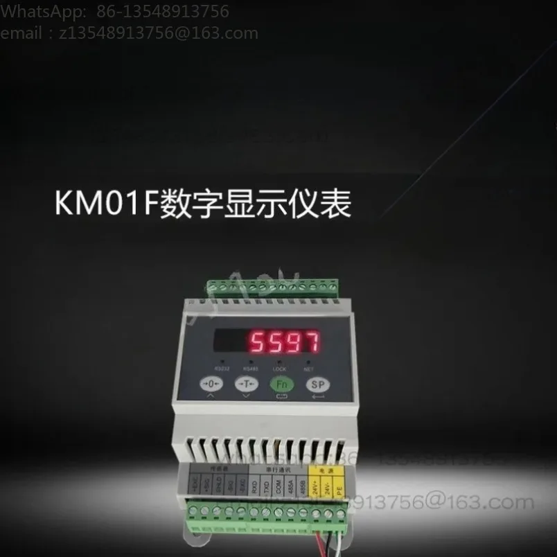KM01F DIN‑Rail Mount Digital Display Instrument RS485 Communication 4‑20mA Transmit Output Weighing Control Meter