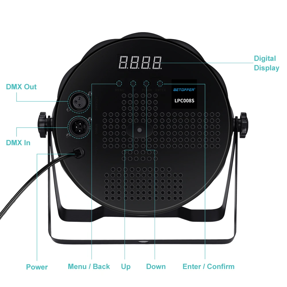 Big Dipper 54*1.5W RGBW Led Par Disco แสงเวทีแสงอัตโนมัติ DMX Controller สําหรับงานแต่งงานบาร์ DJ Disco LPC008S