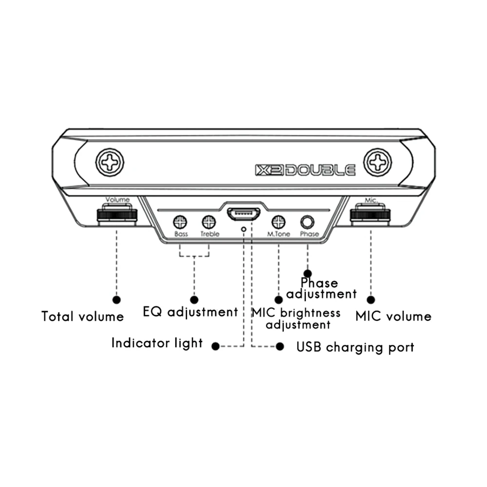 Captador de guitarra duplo x0, pré-amplificador, captador de boca com controle de volume e tom para instrumento musical de guitarra acústica, e