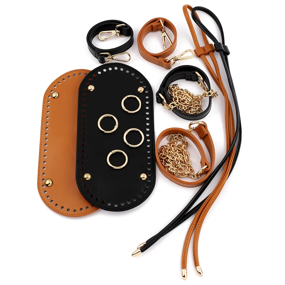 DIY Handmade Backpack Bag Accessories With Bags Strap Bottom Drawstring Bunches PU Leather Handles For Women Handbag